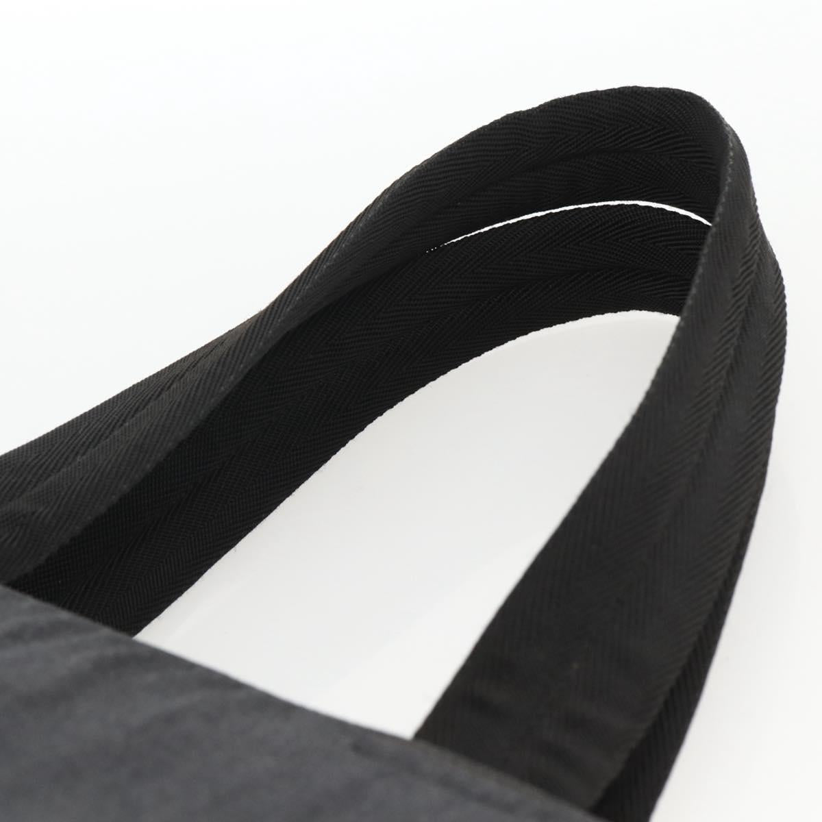 PRADA Hand Bag Canvas Gray Silver