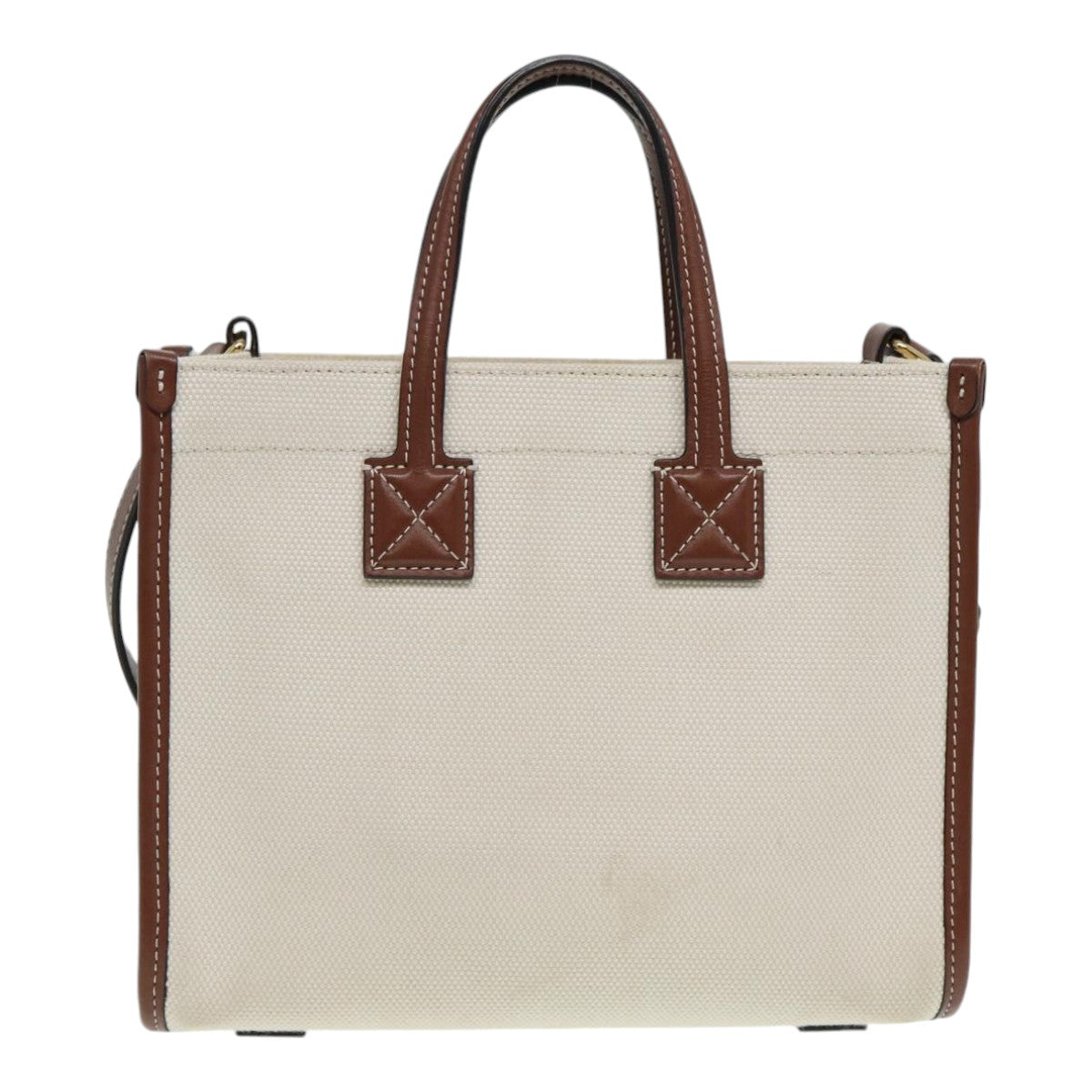 BURBERRY Hand Bag Canvas Leather Beige