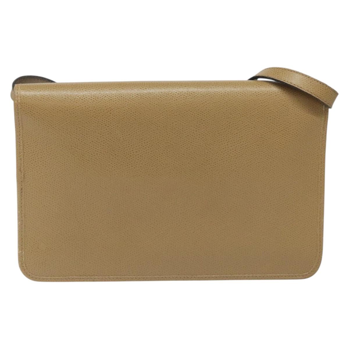Christian Dior Shoulder Bag Leather Beige