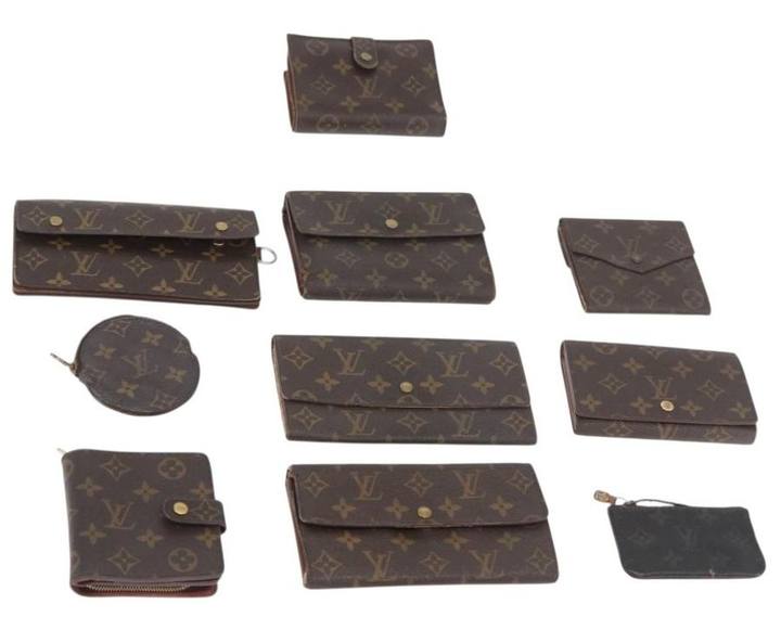 Set of 10 Louis Vuitton Monogram wallets